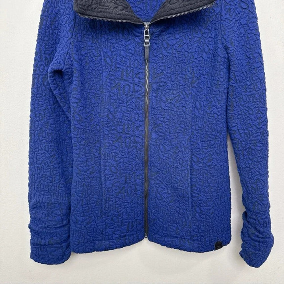 TONIA DEBELLIS Womens Small Textured Stretch Full Zip Ruched Collar Jacket - Picture 5 of 14